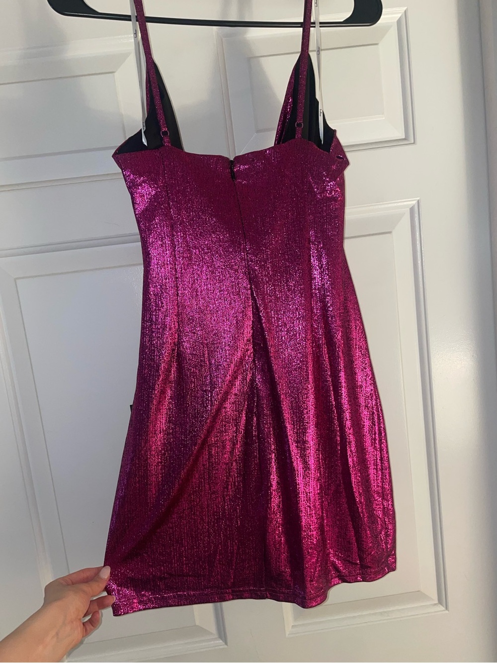 Lulu’s Shine Shiny Magenta Bodycon Mini Dress - Picture 5 of 6